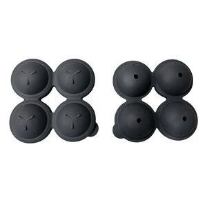 Silicone Round Ice Mold Tray - Black